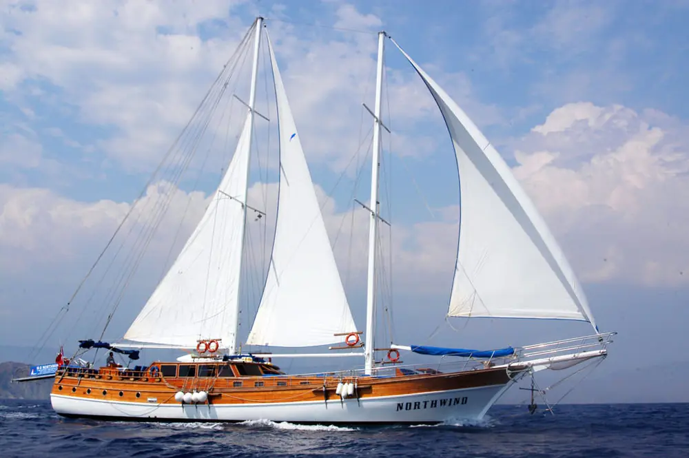 Gulet Northwind vor Anker in einer Bucht